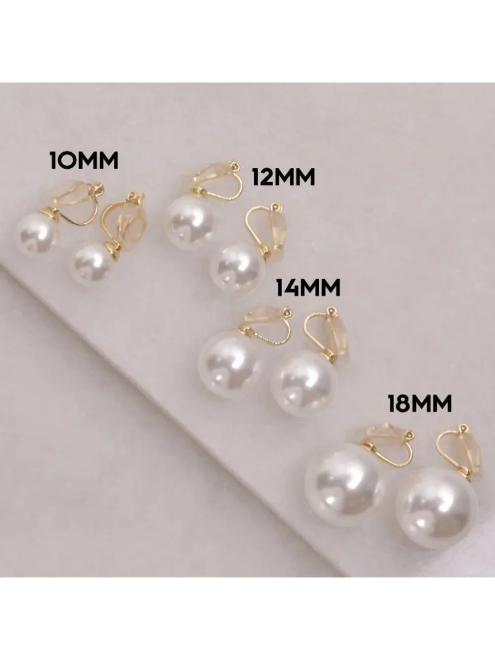 Oversized Simulated Pearl Clip-On Earrings for Women - Statement Jewelry